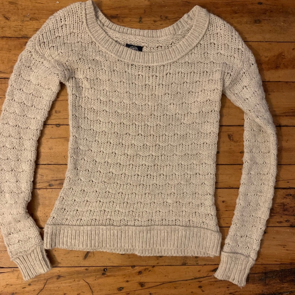 American Eagle Cream Knit Sweater